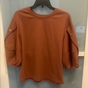 Current Air Rust Brown Top, S